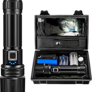 Rechargeable Zoom LED Flashlight Waterproof Zambo Light with 30000mAh Power Bank